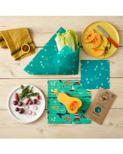 Beeswax Wraps Food Wrap Medium Pack - Sea