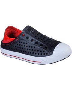 Skechers Children's Guzman Steps Aqua Surge Slip On Shoes - Black/Red
