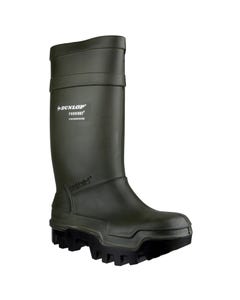 Dunlop Adults Purofort Thermo+ Full Safety Wellington Boots - Green