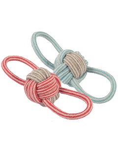 Ancol Small Bite Puppy Rope Ball Tug Toy – Assorted