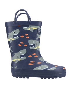 Cotswold Children's Pull On Wellington Boots - Shark