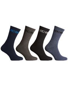 JCB Mens Crew Socks – Pack of 4