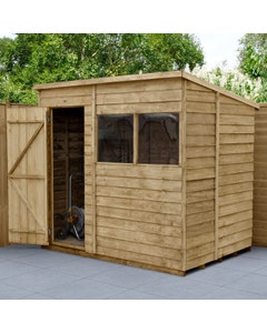 Forest Garden Overlap Pressure Treated Pent Shed 7ft x 5ft - Unassembled