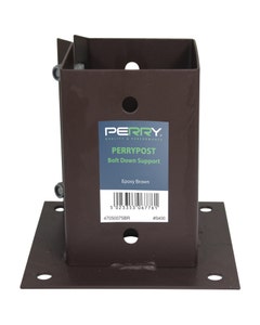 Perry No.4705 Brown PerryPost Bolt Grip Fence Post Support To Bolt Down - 100mm/4" x 4"