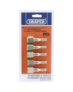 Draper Female Thread PCL Coupling Screw Adaptor 1/4" - Pack of 5