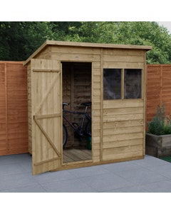 Forest Garden Overlap Pressure Treated Pent Shed 6ft x 4ft - Unassembled