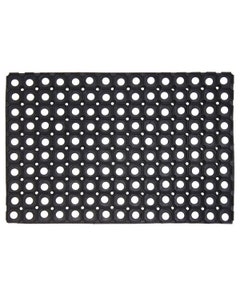JVL Rondo Rubber Doormat - Black