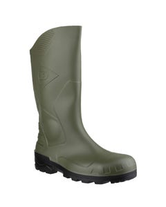 Dunlop Adults Devon Full Safety Wellington Boots - Green/Black