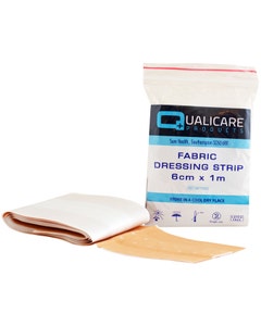 Qualicare Fabric Dressing Strip - 6cm x 1m - Brown